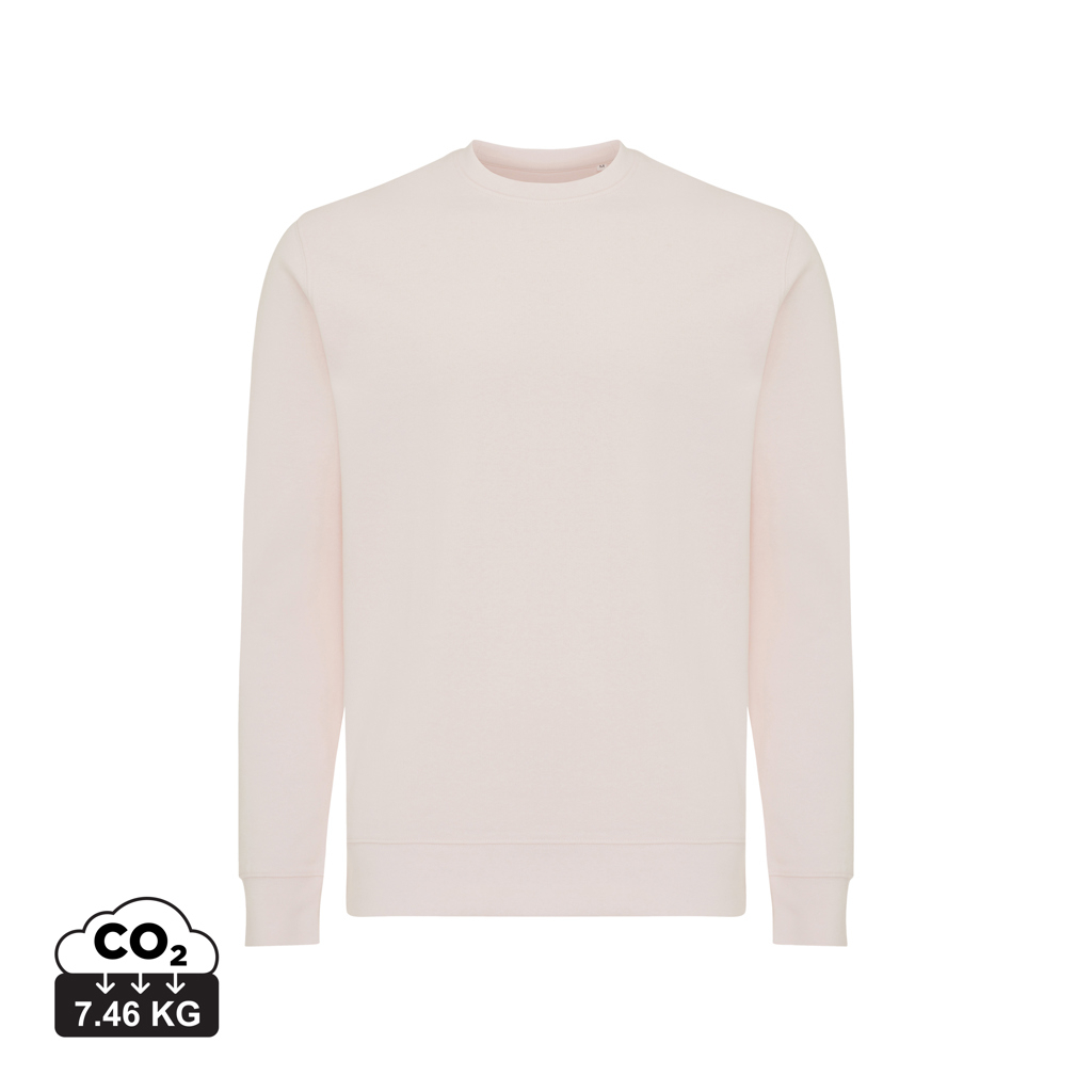 Sweater publicitaire unisexe à col rond coton bio Etosha Iqoniq cloud pink